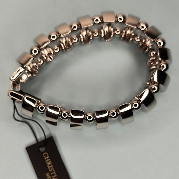 Christian Siriano Biker Bracelet Clasp Chunky Chain Link Silver Tone Met… - Picture 3 of 6